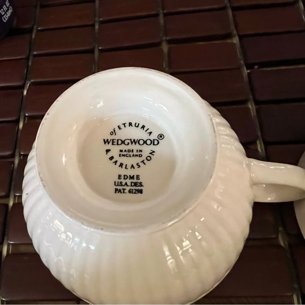 Wedgwood Edme Footed Coffee Tea Cups Fine China set of Two